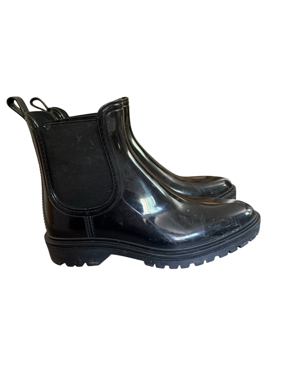 INC International Concepts Women's Black Gloss Chelsea Rain Boots - Picture 7 of 11